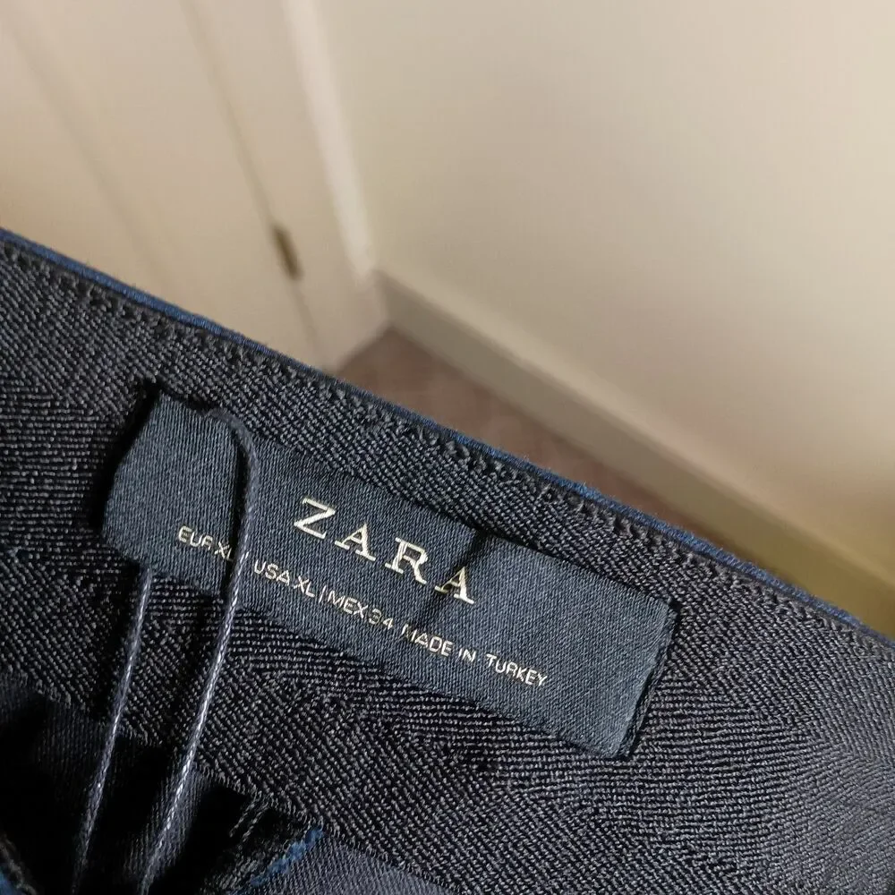 Zara Mens Pants Size XL Navy Blue Fly Jean NWT Future Skinny Leg - Picture 8 of 9